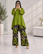 Lelan High-Low Shirt & Printed Wide-Leg Co-Ord Set V-4