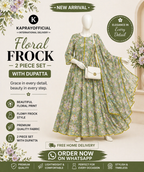 Stylish Bonanza Style 2 Piece Floral Frock with Dupatta Code-8