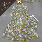 Stylish Bonanza Style 2 Piece Floral Frock with Dupatta Code-8