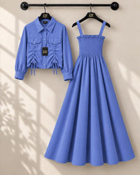 Turkish Ruched Jacket Maxi Set | ZM-003