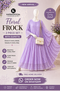 Stylish Bonanza Style 2 Piece Floral Frock with Dupatta Code-50