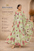 Stylish Bonanza Style 2 Piece Floral Frock with Dupatta Code-14