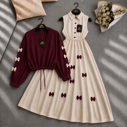 Wine Bow Classic Embellished Maxi