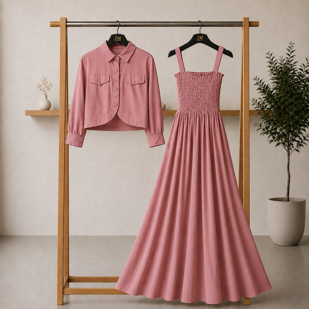 Bintamal Graceful Two-Piece Set – Elegant Jacket & Maxi Skirt for Women