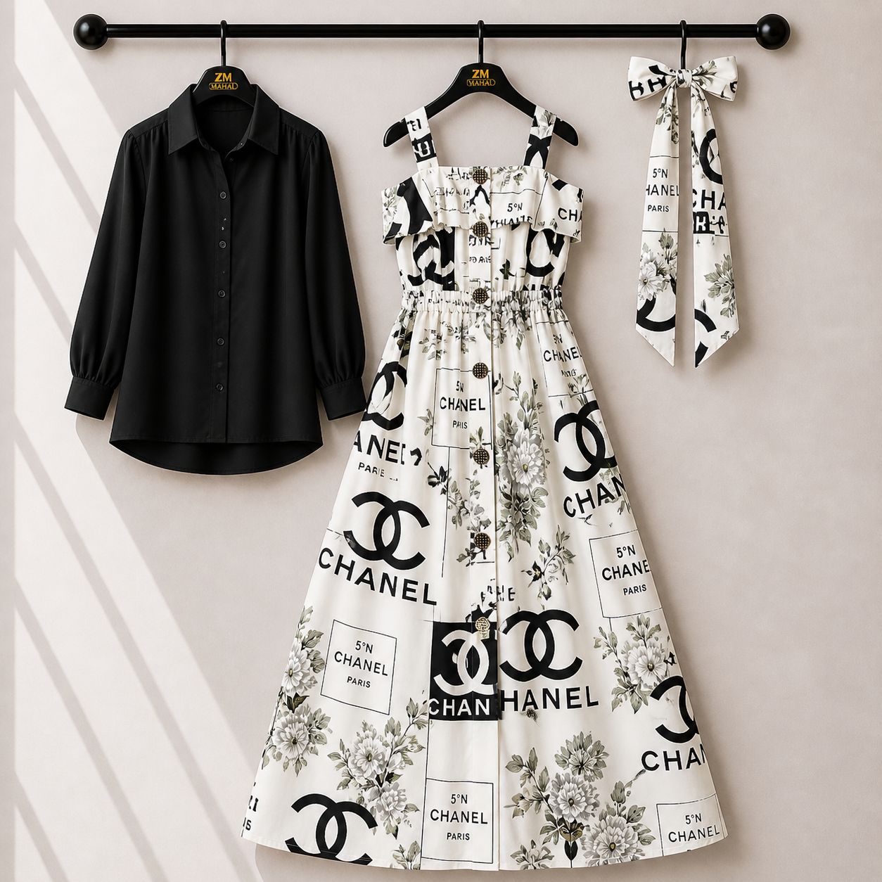 Floral Strap Maxi Dress with Shirt for Women | Elegant Flowy Maxi Outfit