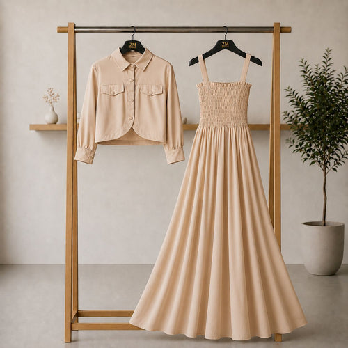 Bintamal Graceful Two-Piece Set – Elegant Jacket & Maxi Skirt for Women