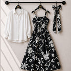Floral Strap Maxi Dress with Shirt for Women | Elegant Flowy Maxi Outfit