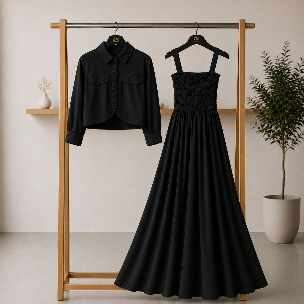 Bintamal Graceful Two-Piece Set – Elegant Jacket & Maxi Skirt for Women