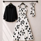 Floral Strap Maxi Dress with Shirt for Women | Elegant Flowy Maxi Outfit
