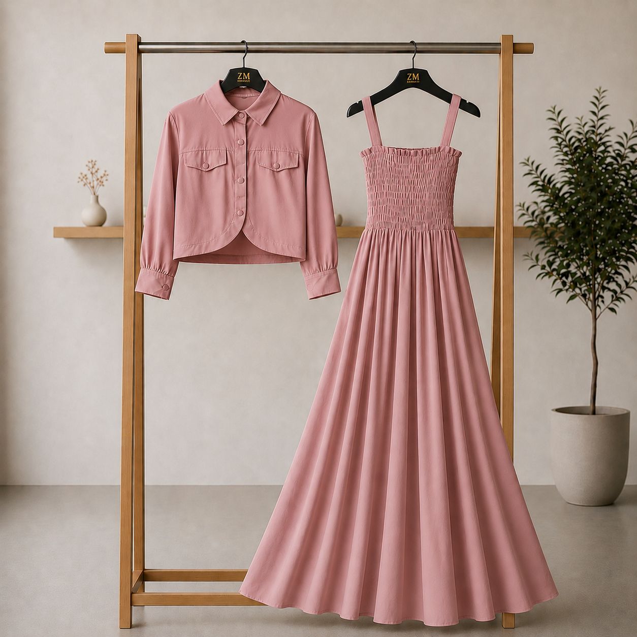 Bintamal Graceful Two-Piece Set – Elegant Jacket & Maxi Skirt for Women
