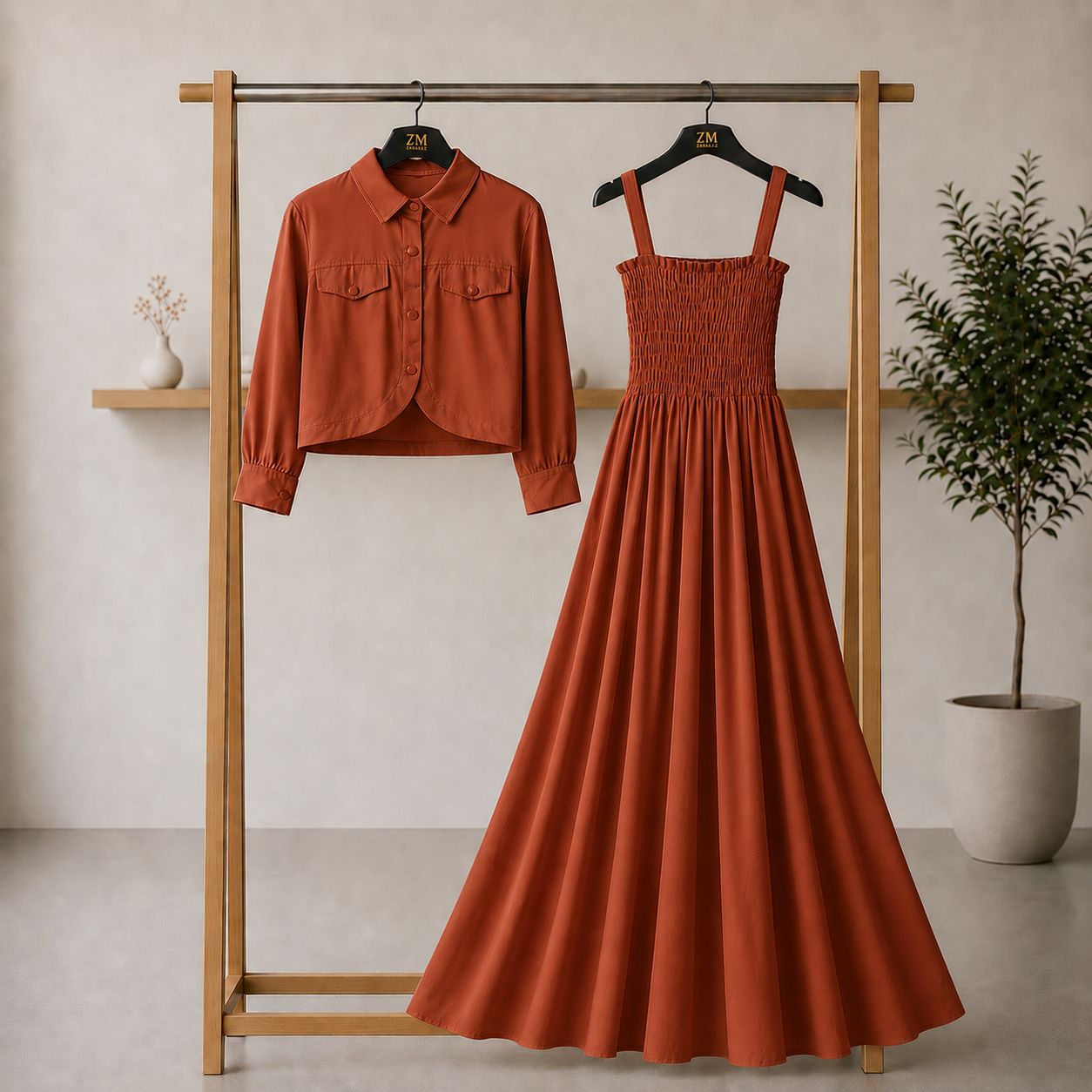 Bintamal Graceful Two-Piece Set – Elegant Jacket & Maxi Skirt for Women