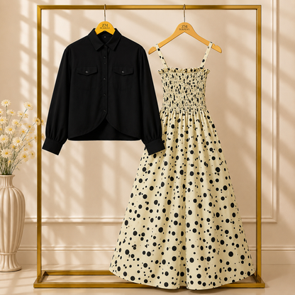 Luxe Bloom Smocked Maxi With Cropped Jacket