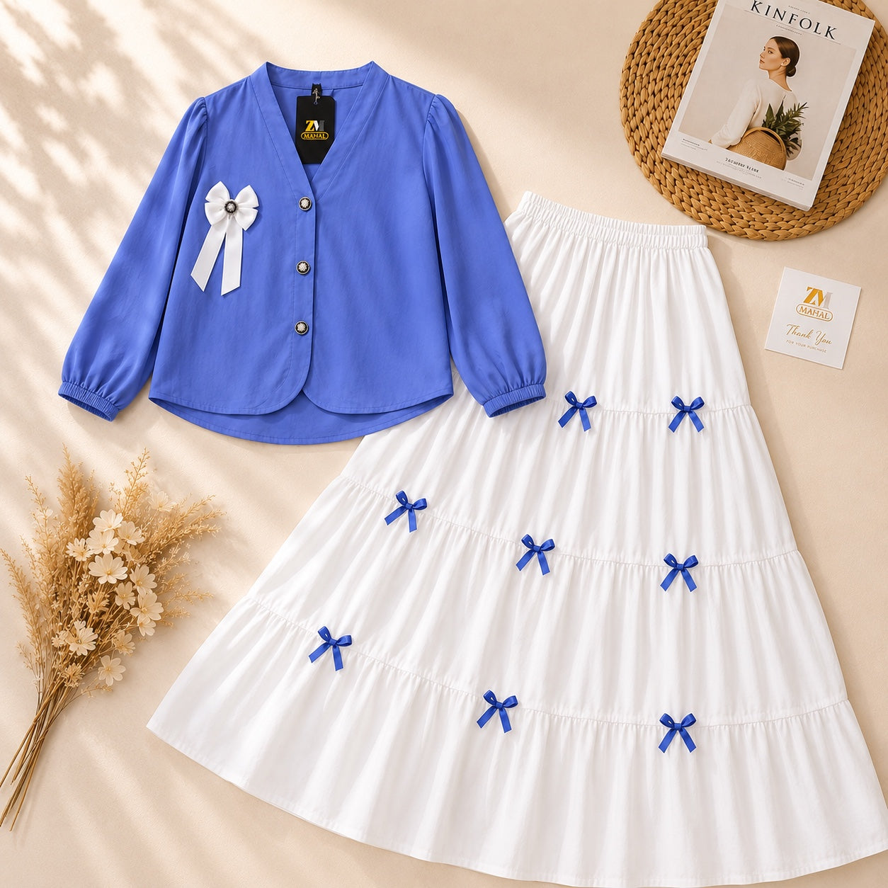 Royal Blue Premium Skirt Set for Women