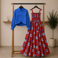 Bintamal Floral Turkish Style Smokie Maxi Dress Set with Jacket