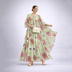 Stylish Bonanza Style 2 Piece Floral Frock with Dupatta Code-14