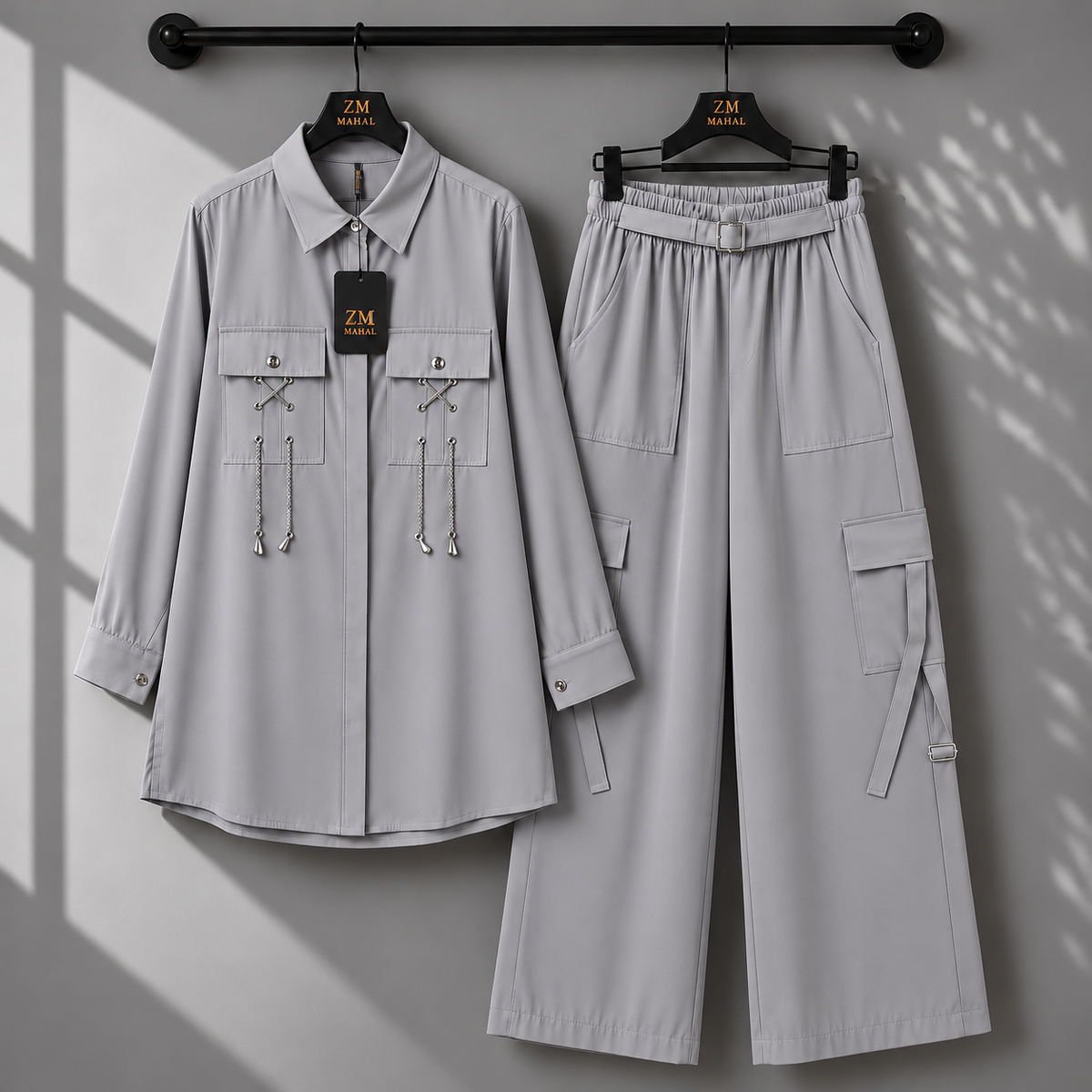Rivaa Cargo 2-Piece Set in Navy Blue - women’s 2-piece outfit | KaprayOfficial