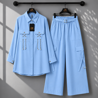 Rivaa Cargo 2-Piece Set in Light Grey - women’s 2-piece outfit | KaprayOfficial