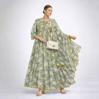 Stylish Bonanza Style 2 Piece Floral Frock with Dupatta Code-8
