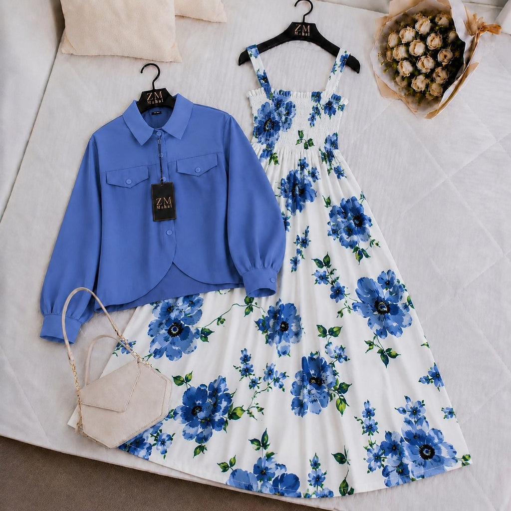 Mahal Bloom Jacket Maxi Set