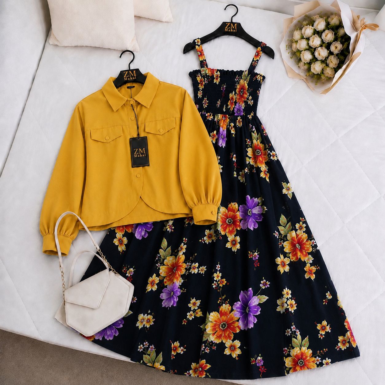 Mahal Bloom Jacket Maxi Set
