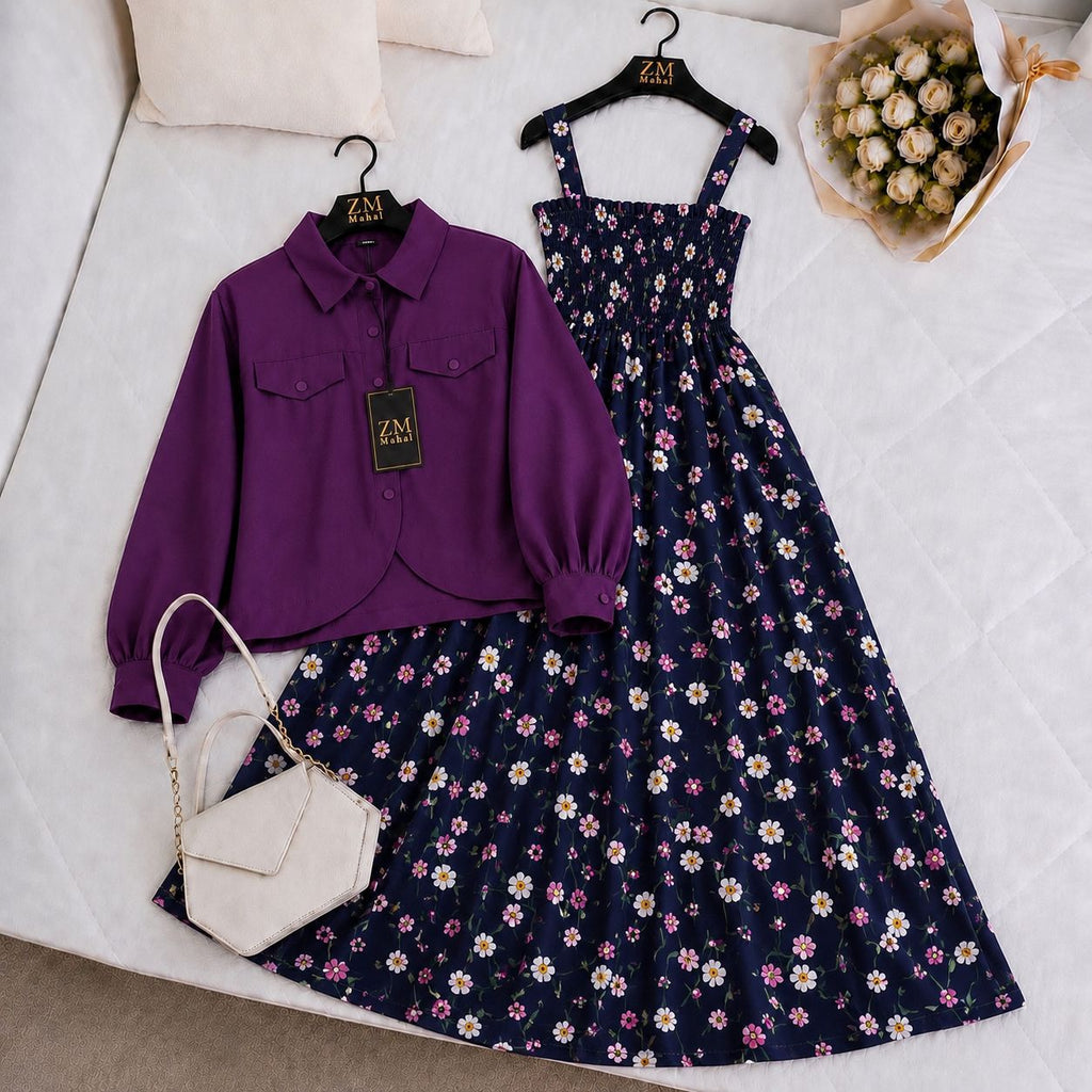 Mahal Bloom Jacket Maxi Set