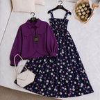 Mahal Bloom Jacket Maxi Set