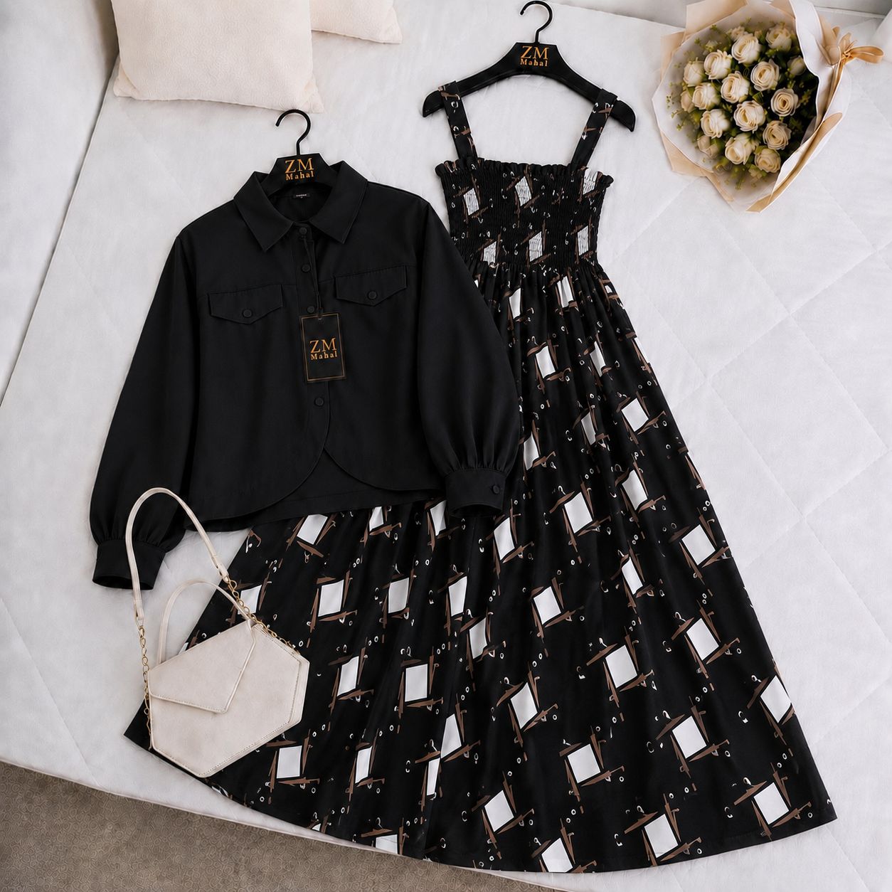 Mahal Bloom Jacket Maxi Set