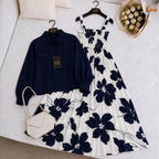 Mahal Bloom Jacket Maxi Set