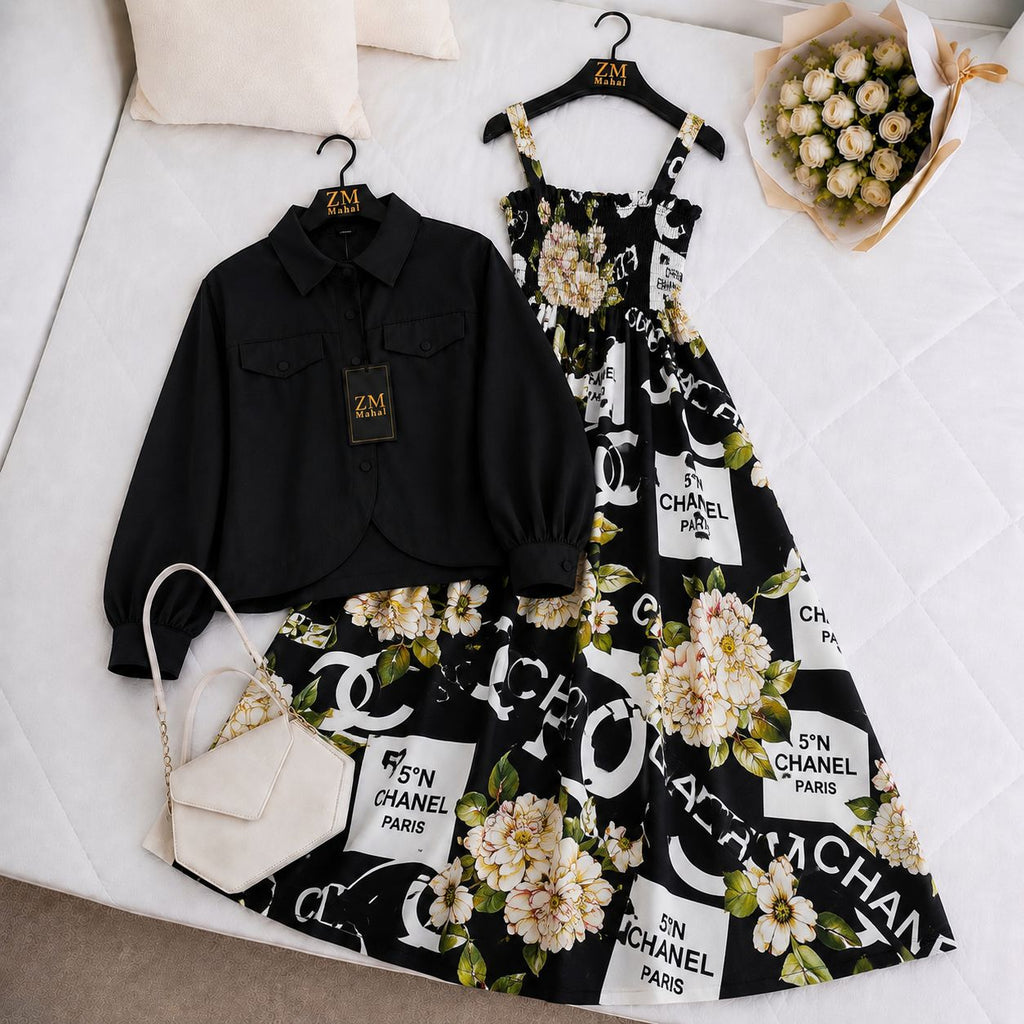 Mahal Bloom Jacket Maxi Set