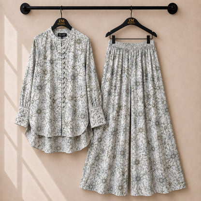 Floral Bloom Shirt & Palazzo Co-Ord Set