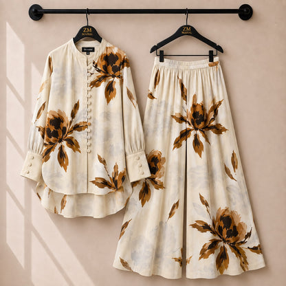 Floral Bloom Shirt & Palazzo Co-Ord Set