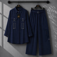 Rivaa Cargo 2-Piece Set in Deep Maroon - women’s 2-piece outfit | KaprayOfficial