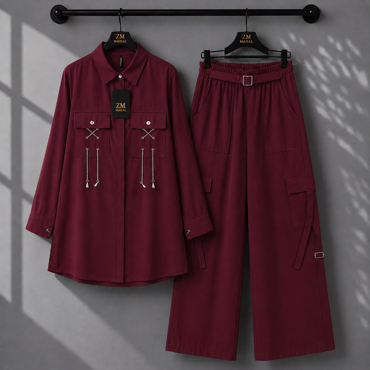 Rivaa Cargo 2-Piece Set in Black - women’s 2-piece outfit | KaprayOfficial