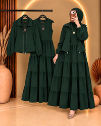 Elif Turkish Tiered Maxi & Jacket Set | ZM-036 - Purple, S | SphereOutfit