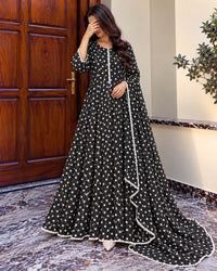 Stylish Bonanza Style 2 Piece Floral Frock with Dupatta Code-2