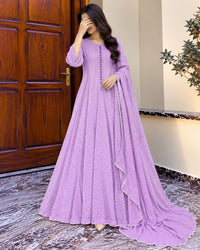 Stylish Bonanza Style 2 Piece Floral Frock with Dupatta Code-2