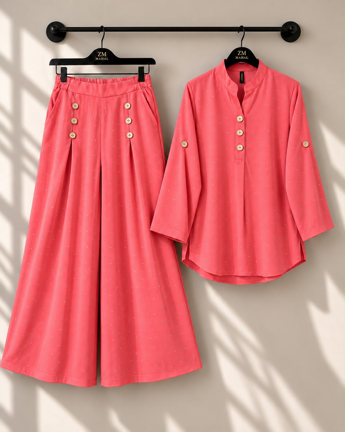 Turkish Glitter Button Co-Ord Set ZM-043