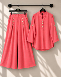 Turkish Glitter Button Co-Ord Set ZM-043
