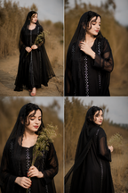 Luxury Mirror Work Chiffon 3 Piece Suit (Stitched)