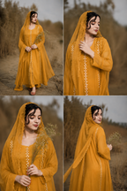Luxury Mirror Work Chiffon 3 Piece Suit (Stitched)