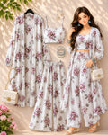 Floral Bloom 3-Piece Shrug & Palazzo Set
