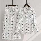 Classic Polka Dot Shirt & Wide-Leg Co-Ord Set