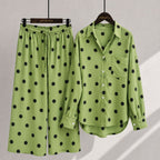 Classic Polka Dot Shirt & Wide-Leg Co-Ord Set