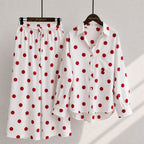 Classic Polka Dot Shirt & Wide-Leg Co-Ord Set