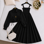 Turkish Ruched Jacket Maxi Set