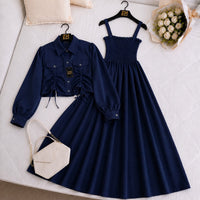 Turkish Ruched Jacket Maxi Set | ZM-003